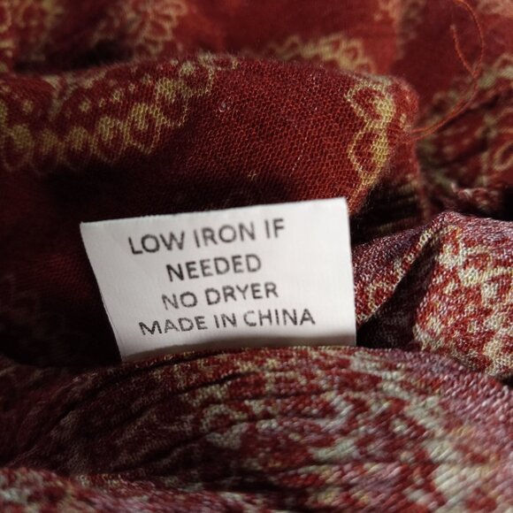 Brandy Melville One Size Shorts Red Boho Print High Waisted Crinkle Medallion - Picture 7 of 7